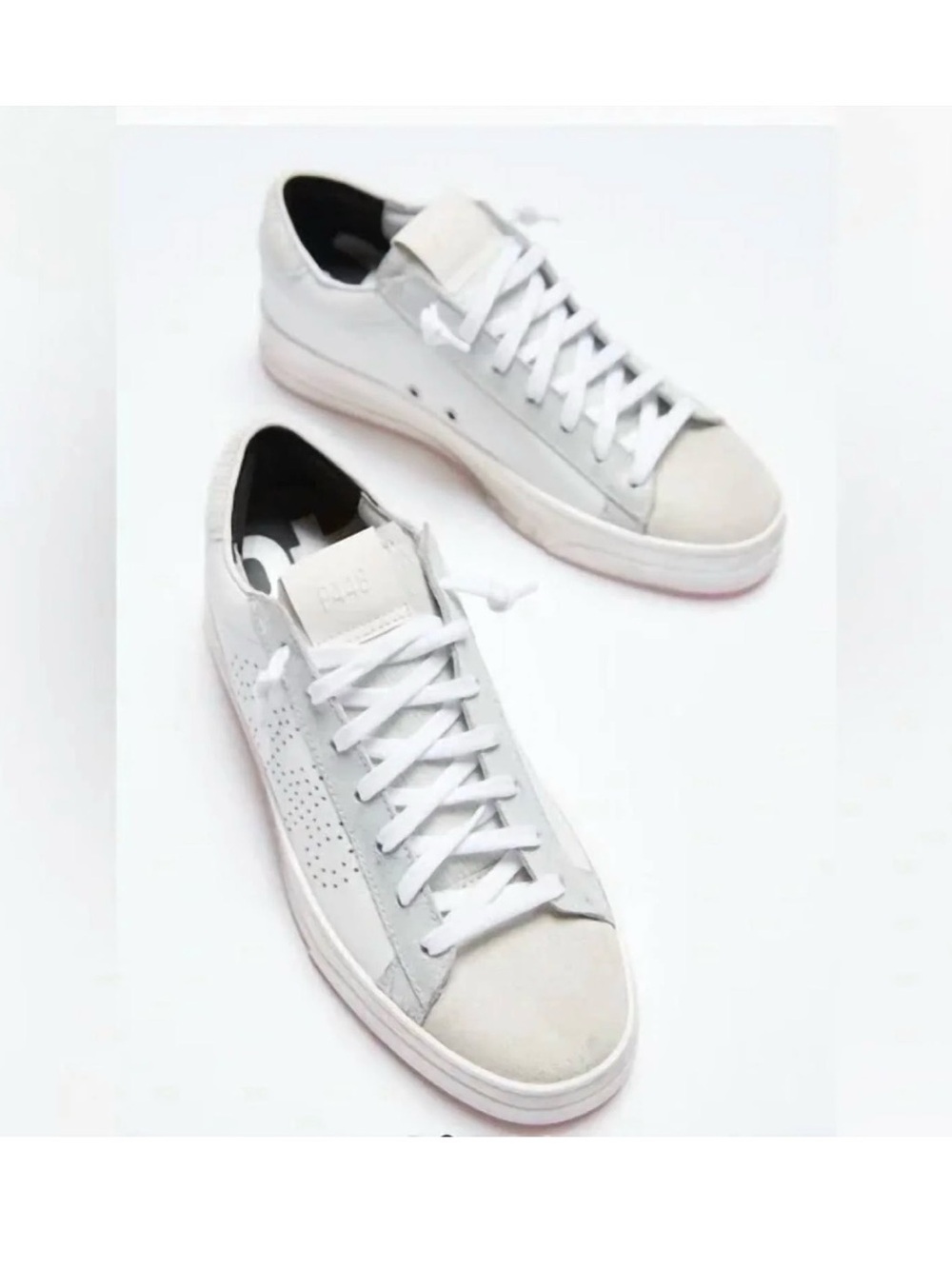 P448 White & Light Gray Lace-Up Sneakers